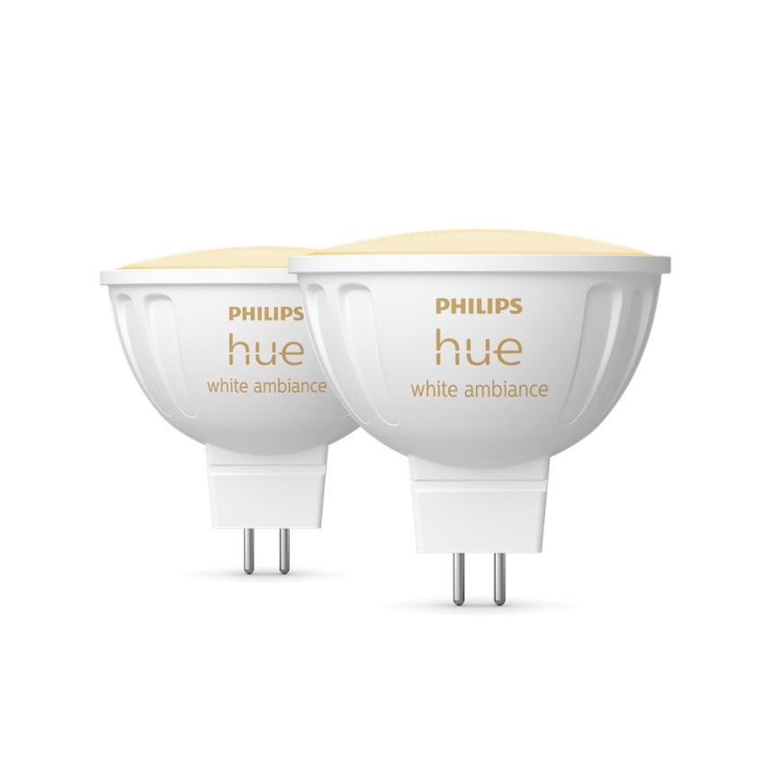 Set de 4 becuri LED dimabile Philips Hue WHITE AMBIANCE GU5,3/MR16/5,1W/12V 2200-6500K