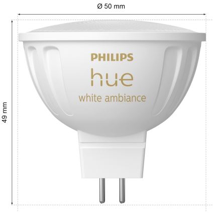 Set de 4 becuri LED dimabile Philips Hue WHITE AMBIANCE GU5,3/MR16/5,1W/12V 2200-6500K