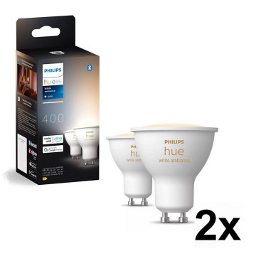 Set de 4 becuri LED reglabile Philips Hue WHITE AMBIANCE GU10/4,2W/230V 2200-6500K