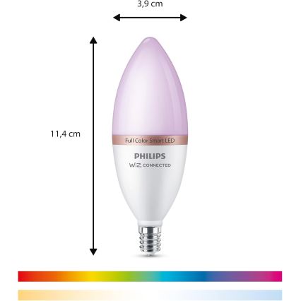 Set de 4 becuri LED RGB dimabile Philips SMART C37 E14/5W/230V 2200-6500K
