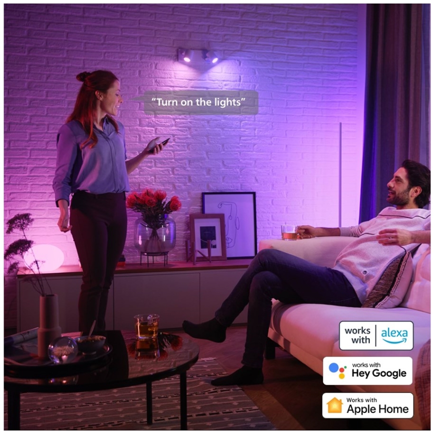 Set de 4 becuri LED RGBW dimabile Philips Hue WHITE AND COLOR AMBIANCE GU5,3/MR16/6,3W/12V 2000-6500K