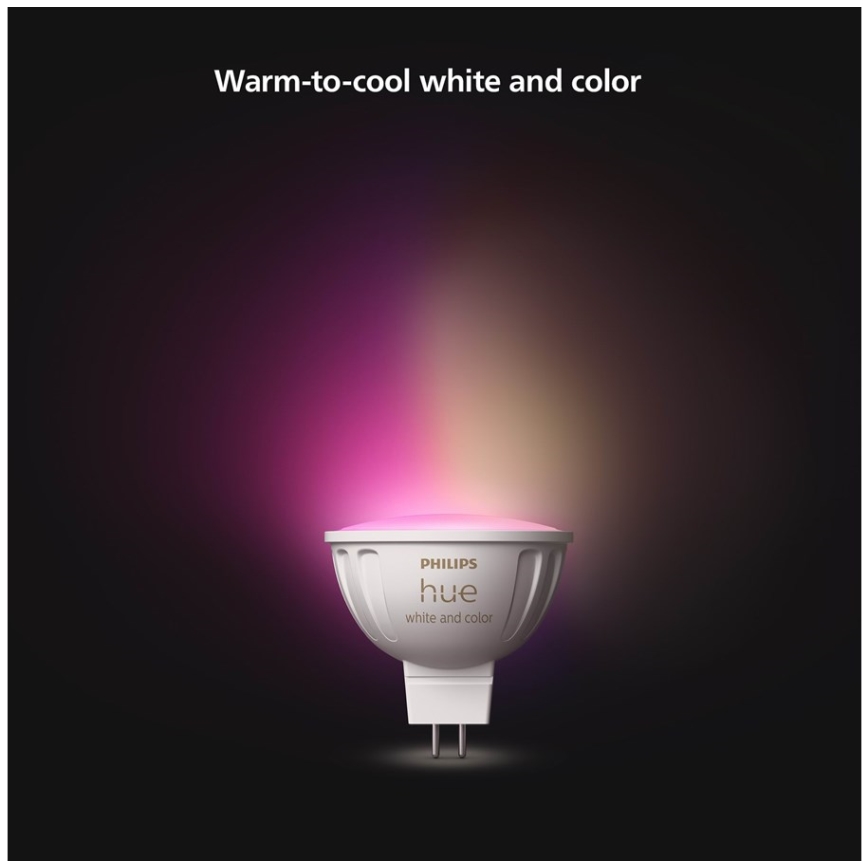 Set de 4 becuri LED RGBW dimabile Philips Hue WHITE AND COLOR AMBIANCE GU5,3/MR16/6,3W/12V 2000-6500K