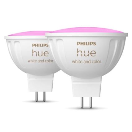 Set de 4 becuri LED RGBW dimabile Philips Hue WHITE AND COLOR AMBIANCE GU5,3/MR16/6,3W/12V 2000-6500K