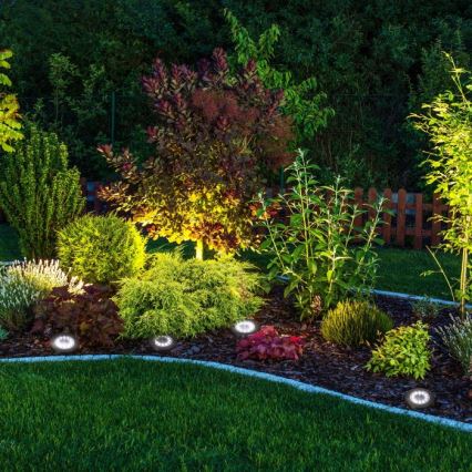 Set de 4 lămpi solare CLAVO cu LED, baterie 1x AAA, 4000K, IP44, 300 mAh