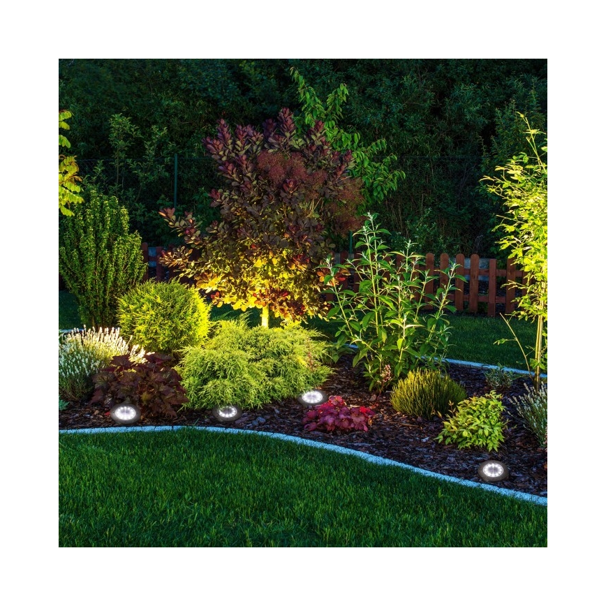 Set de 4 lămpi solare CLAVO cu LED, baterie 1x AAA, 4000K, IP44, 300 mAh