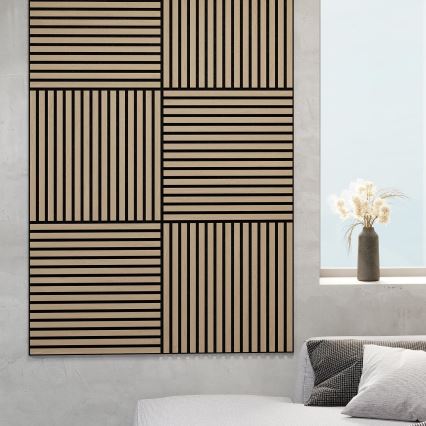 Set de 4 panouri acustice de placare DANVIKEN, 60 x 60 cm, stejar