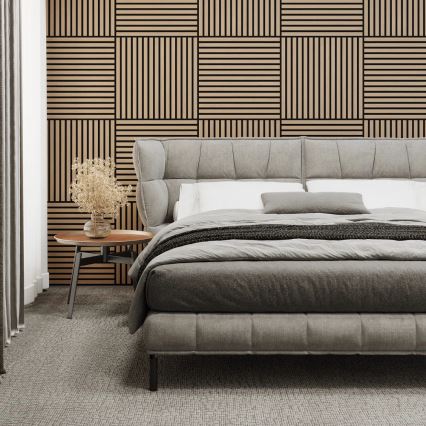 Set de 4 panouri acustice de placare DANVIKEN, 60 x 60 cm, stejar