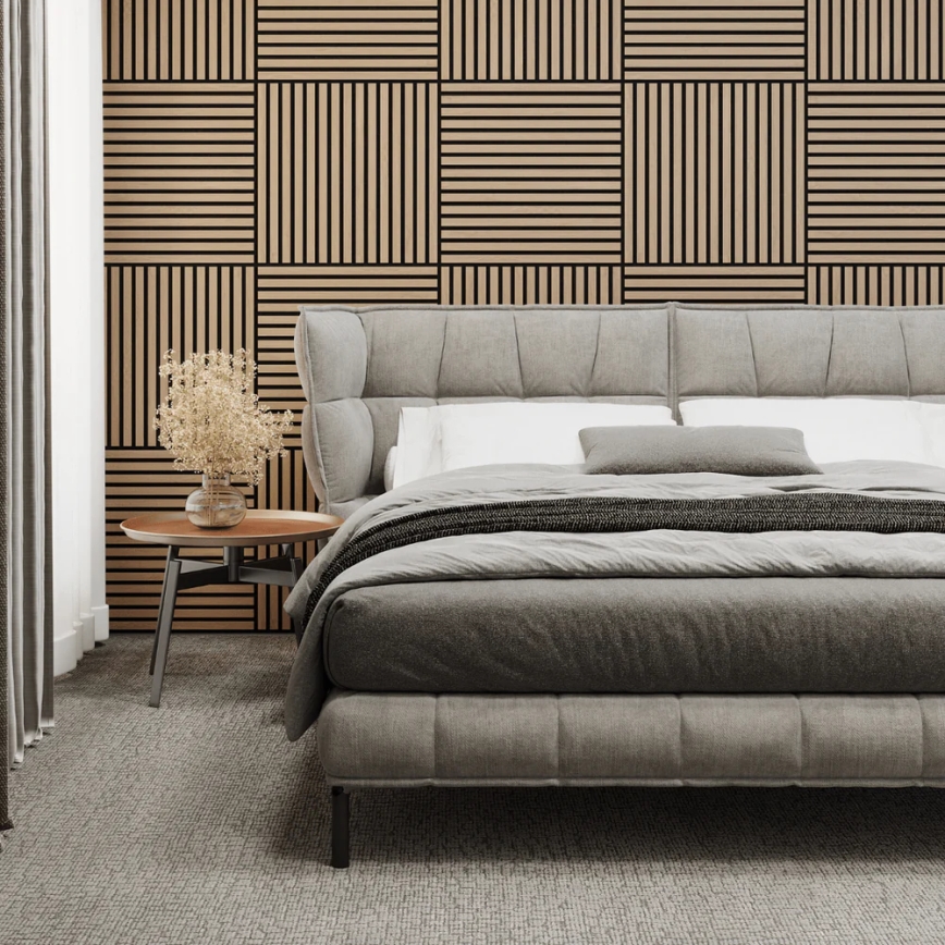 Set de 4 panouri acustice de placare DANVIKEN, 60 x 60 cm, stejar