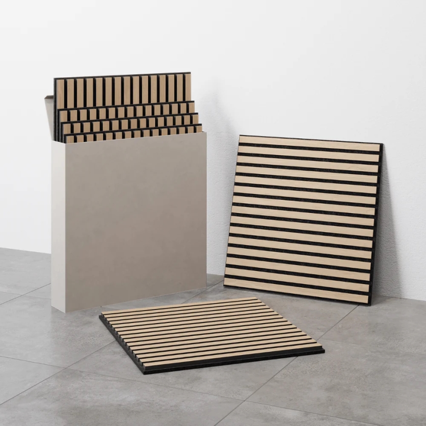 Set de 4 panouri acustice de placare DANVIKEN, 60 x 60 cm, stejar