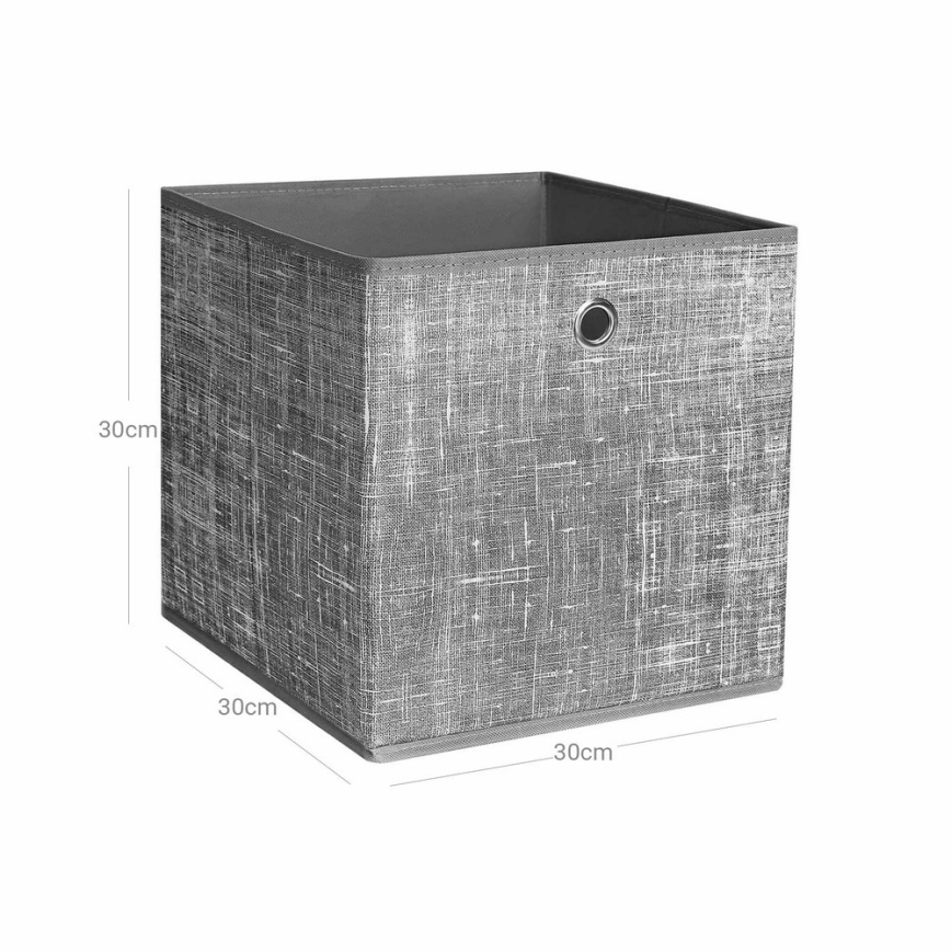 Set de 6 cutii de depozitare CURAN, 30 x 30 x 30 cm, gri