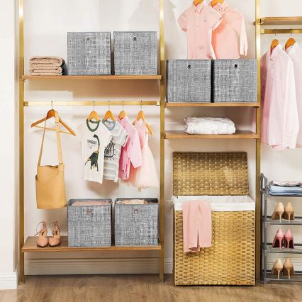 Set de 6 cutii de depozitare CURAN, gri