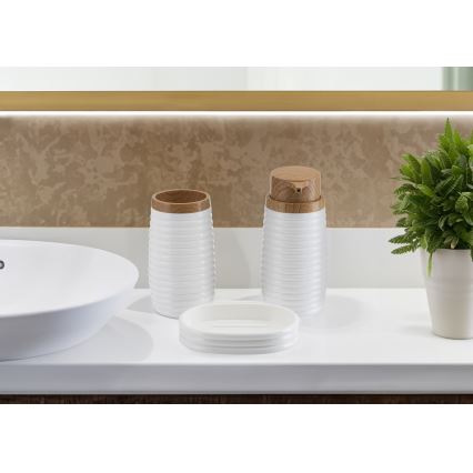 Set de baie CAROL 5 buc. alb/maro