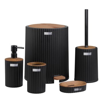 Set de baie COLI 5 buc. negru/maro