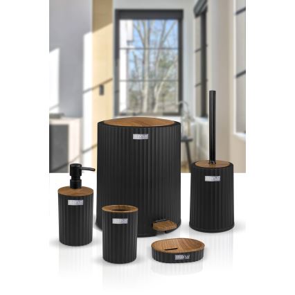 Set de baie COLI 5 buc. negru/maro