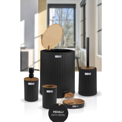 Set de baie COLI 5 buc. negru/maro