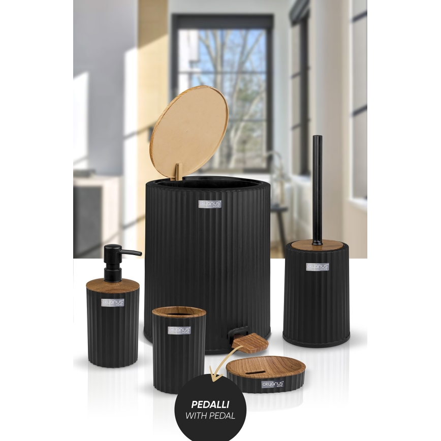 Set de baie COLI 5 buc. negru/maro