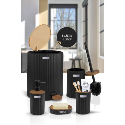 Set de baie COLI 5 buc. negru/maro