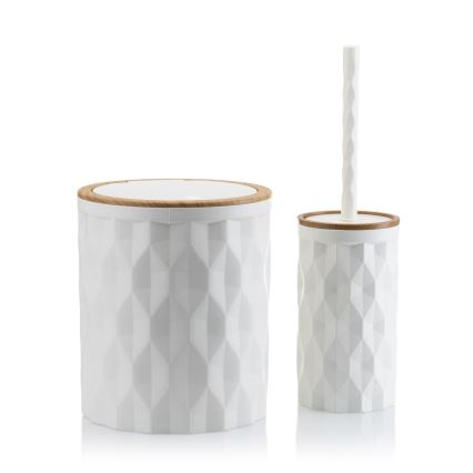 Set de baie REINA 5 buc. alb/maro