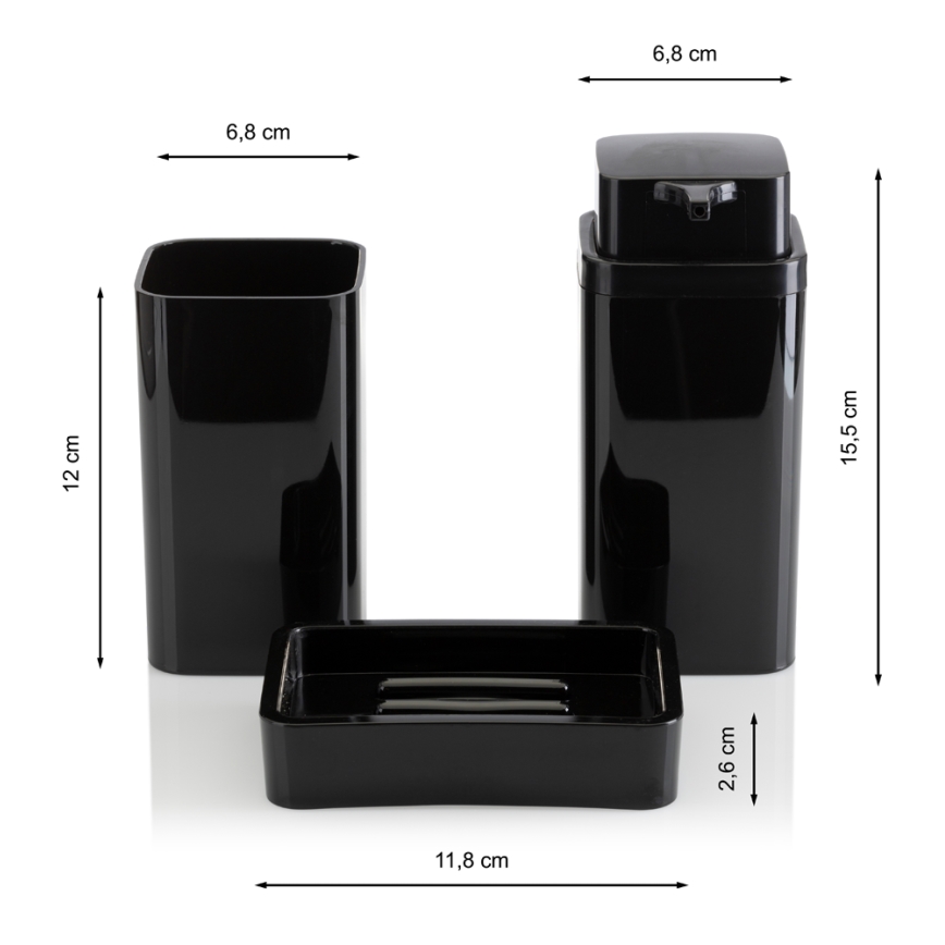 Set de baie SIERRA 5 buc. negru