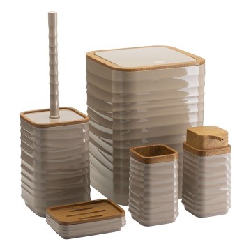 Set de baie WAVE 5 buc. bej/maro