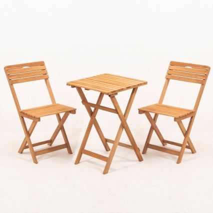 Set de balcon din fag cu perne