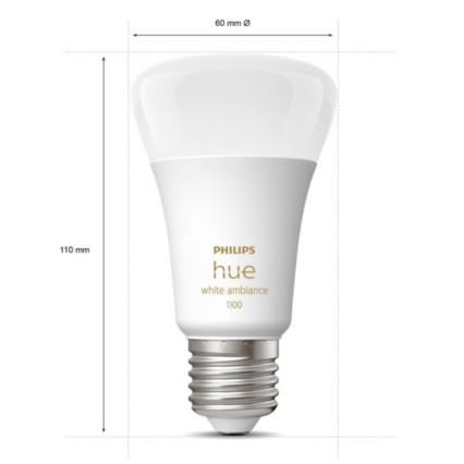 Kit de pornire Philips Hue White Ambiance 3xE27/11W 2200-6500K + Hue Bridge și întrerupător dimmer
