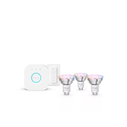 Set de bază Philips Hue White And Color Ambiance Essential 3xGU10/4,7W/230V 2200-6500K + Hue bridge