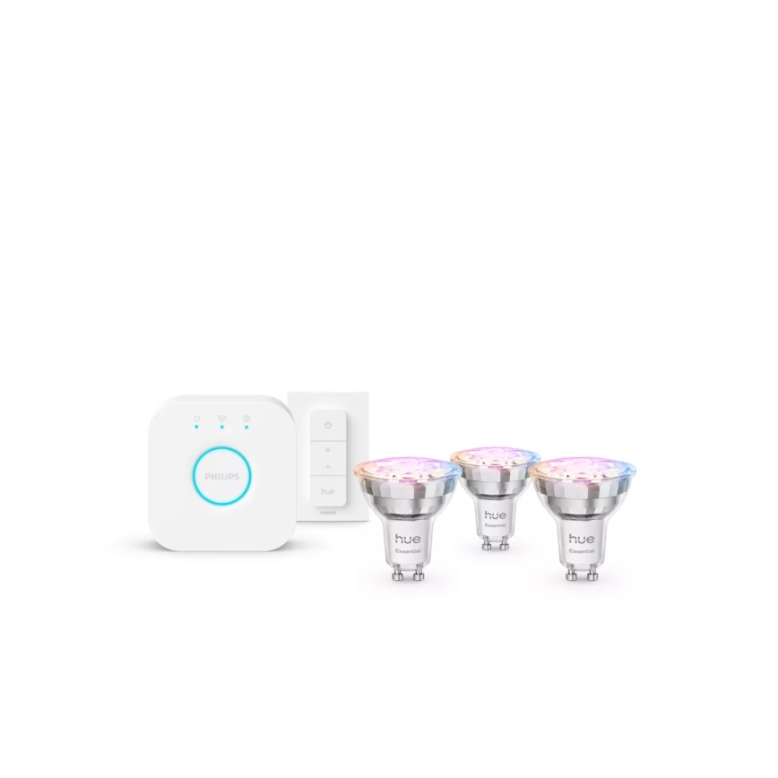 Set de bază Philips Hue White And Color Ambiance Essential 3xGU10/4,7W/230V 2200-6500K + Hue bridge