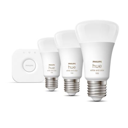 Set de bază Philips Hue WHITE AND COLOR AMBIANCE 3xE27/9W/230V 2000-6500K + dispozitiv de conectare