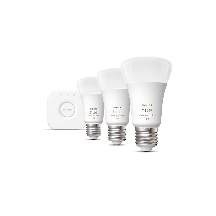 Set de bază Philips Hue WHITE AND COLOR AMBIANCE 3xE27/9W/230V 2000-6500K + dispozitiv de conectare
