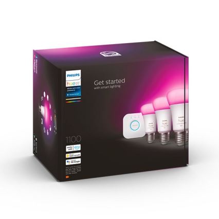 Set de bază Philips Hue WHITE AND COLOR AMBIANCE 3xE27/9W/230V 2000-6500K + dispozitiv de conectare