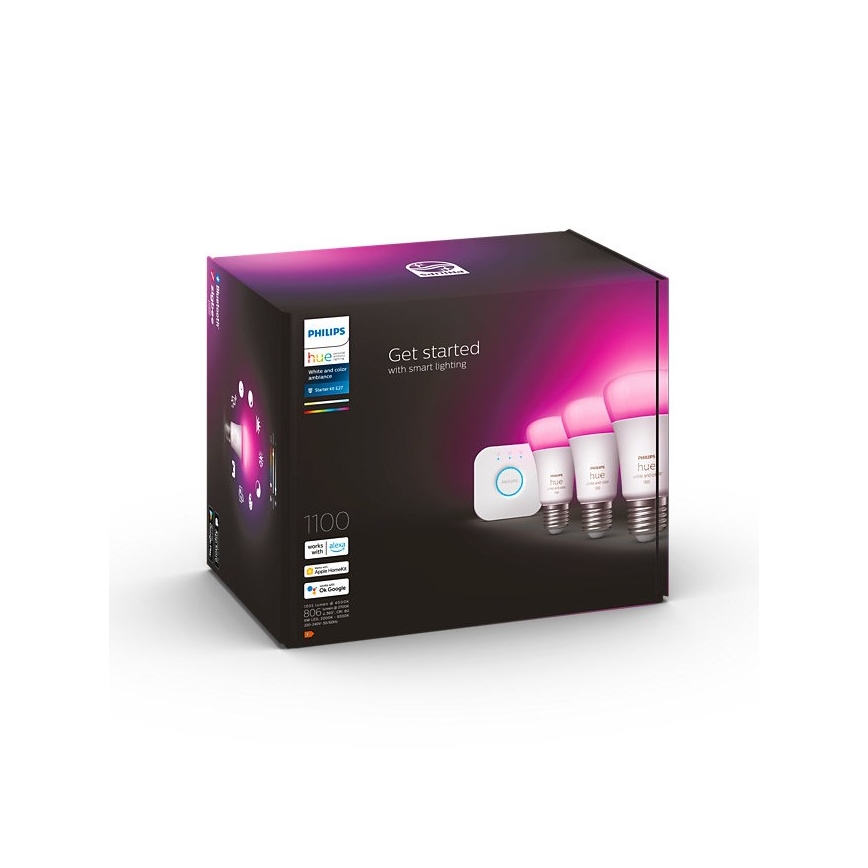 Kit de start Philips Hue WHITE AND COLOR AMBIANCE 3xE27/9W/230V 2000-6500K + Hue Bridge