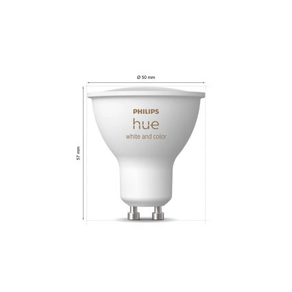 Kit de pornire Philips Hue WHITE AND COLOR AMBIANCE 3xGU10/4,2W/230V 2000-6500K + Hue Bridge și comutator dimmer