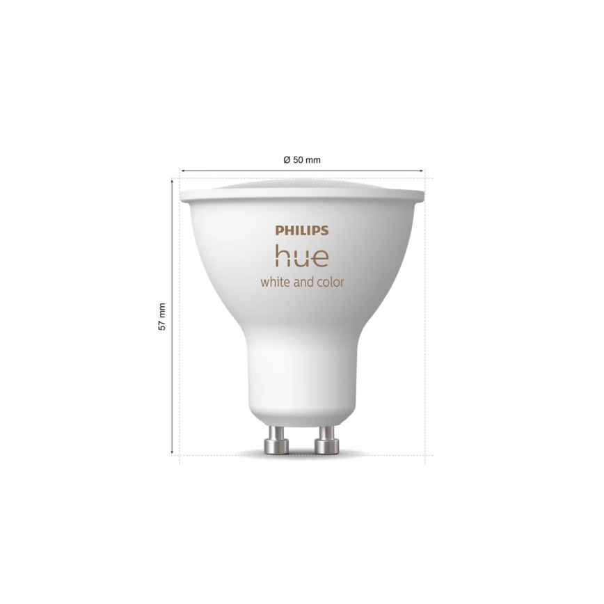 Kit de pornire Philips Hue WHITE AND COLOR AMBIANCE 3xGU10/4,2W/230V 2000-6500K + Hue Bridge și comutator dimmer