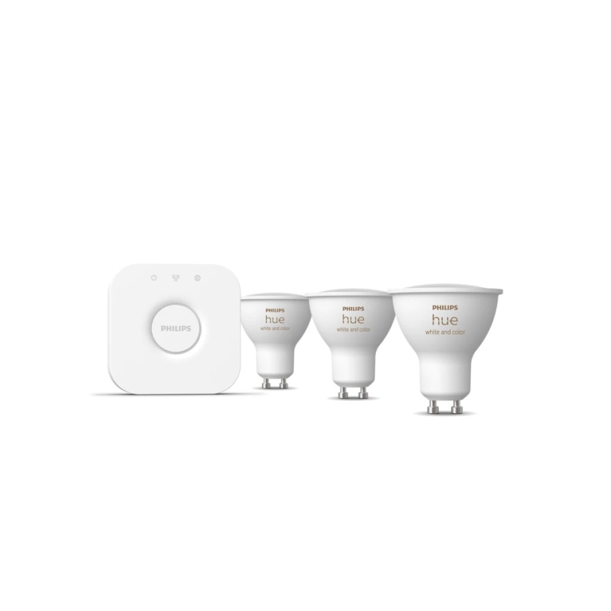 Kit de pornire Philips Hue WHITE AND COLOR AMBIANCE 3xGU10/4,2W/230V 2200-6500K + Hue bridge