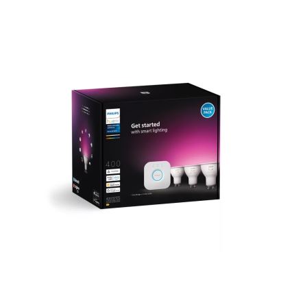 Kit de pornire Philips Hue WHITE AND COLOR AMBIANCE 3xGU10/4,2W/230V 2200-6500K + Hue bridge