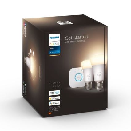 Set de bază Philips Hue WHITE 2xE27/9,5W 2700K + Hue Bridge