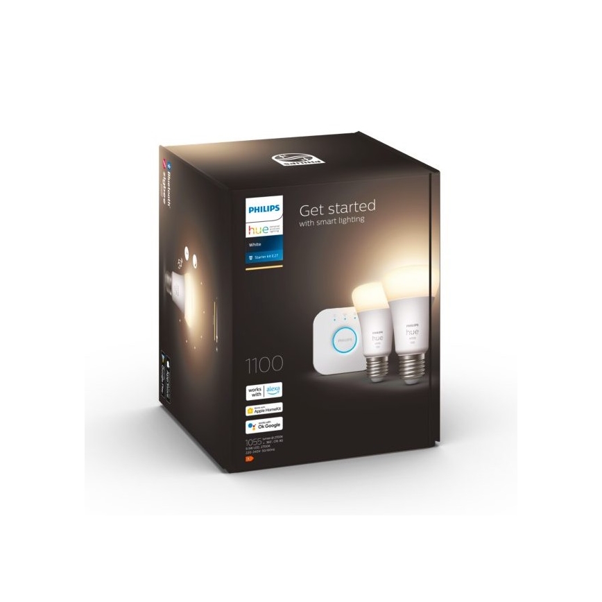 Set de bază Philips Hue WHITE 2xE27/9,5W 2700K + Hue Bridge