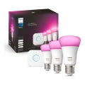 Set de bază Philips Hue WHITE AND COLOR AMBIANCE 3xE27/9W/230V 2000-6500K + dispozitiv de conectare