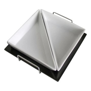 Set de boluri cu tăviță TORO, 2 buc., ceramică/lemn