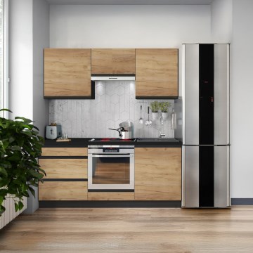 Set de bucătărie MARINA, 180 cm, stejar craft