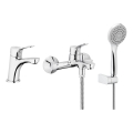 Set de cadă cu baterie + baterie de lavoar KFA Armatura 5241-003-00 MORRIS crom lucios