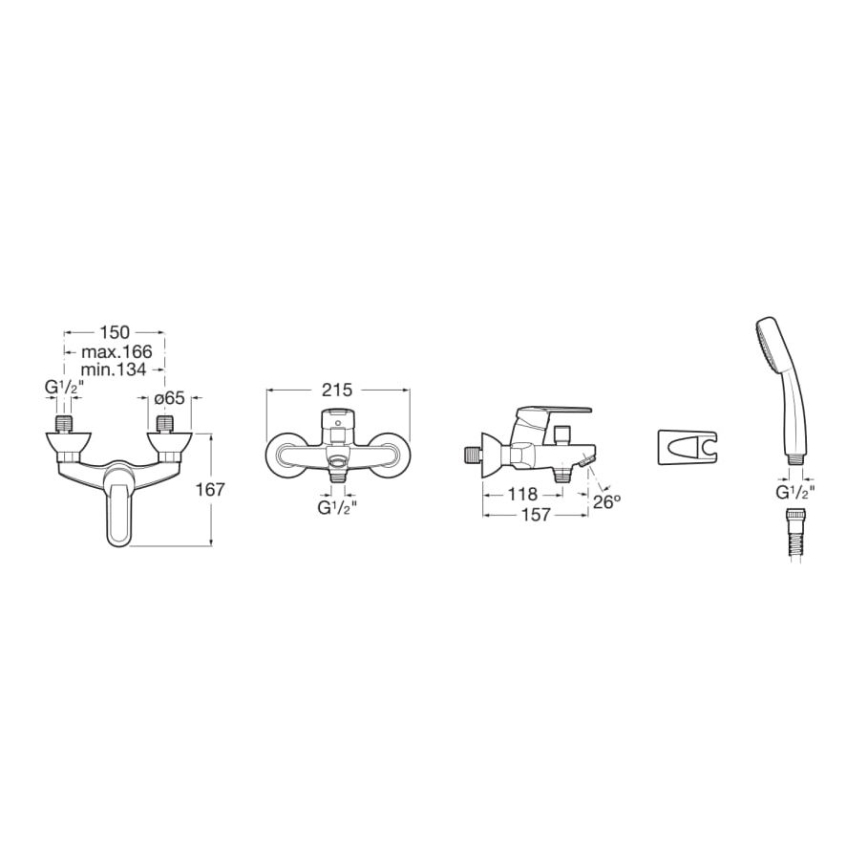 Set de cadă cu baterie Roca A5A0125C02 VICTORIA crom lucios