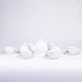 Set de cafea din porțelan, 15 piese, alb