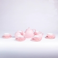 Set de cafea din porțelan, 15 piese, roz