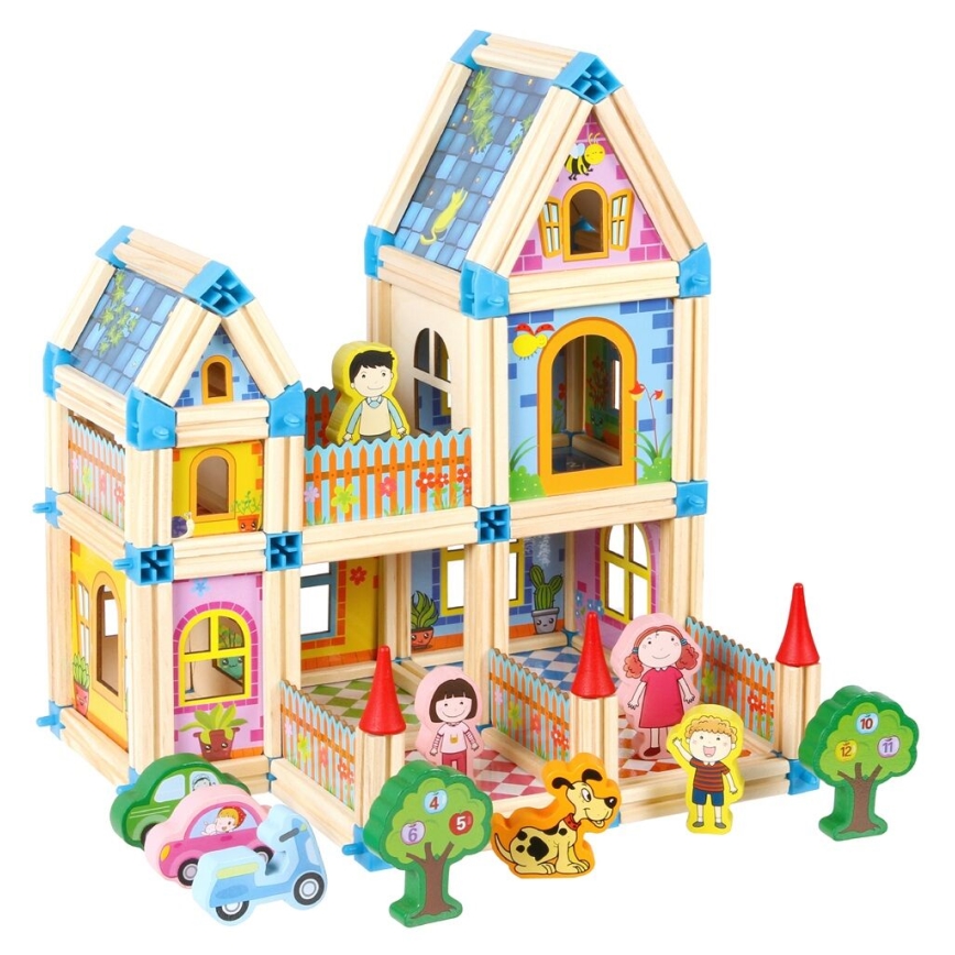 Set de construcție din lemn Castel - 2Kids Toys