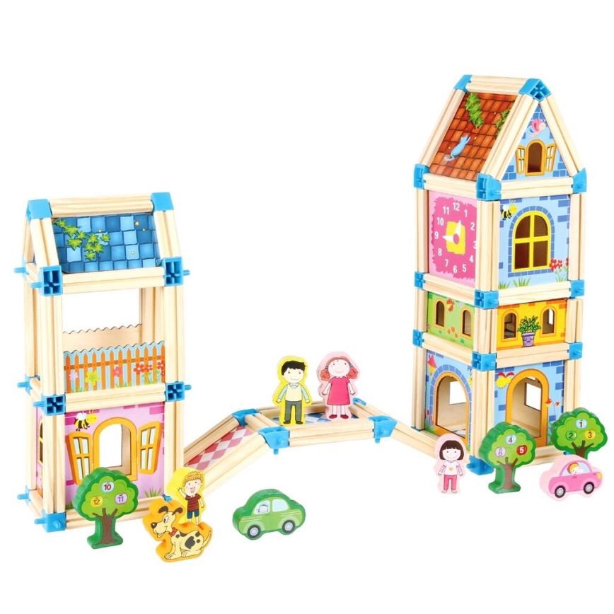 Set de construcție din lemn Castel - 2Kids Toys