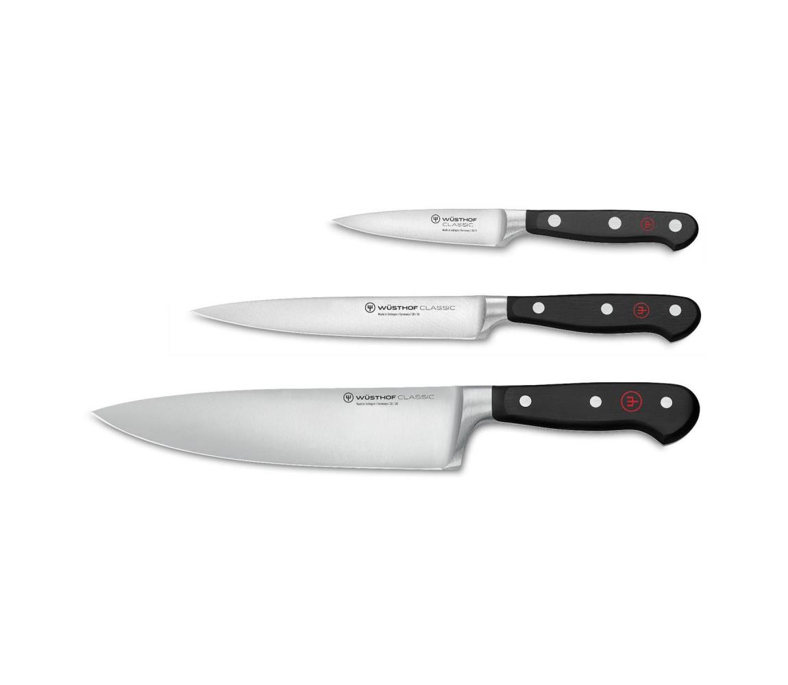 Set de cuțite de bucătărie CLASSIC 3 buc. negru Wüsthof