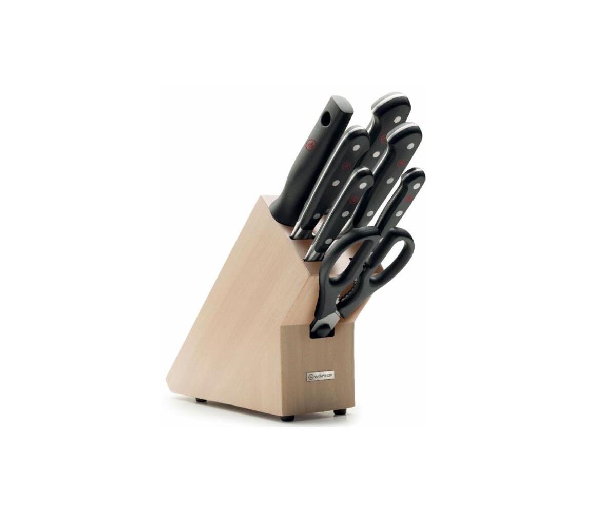 Set de cuțite de bucătărie cu suport CLASSIC 8 buc. bej Wüsthof