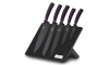 Set de cuțite din oțel inoxidabil cu suport magnetic 6 buc. mov/negru BerlingerHaus